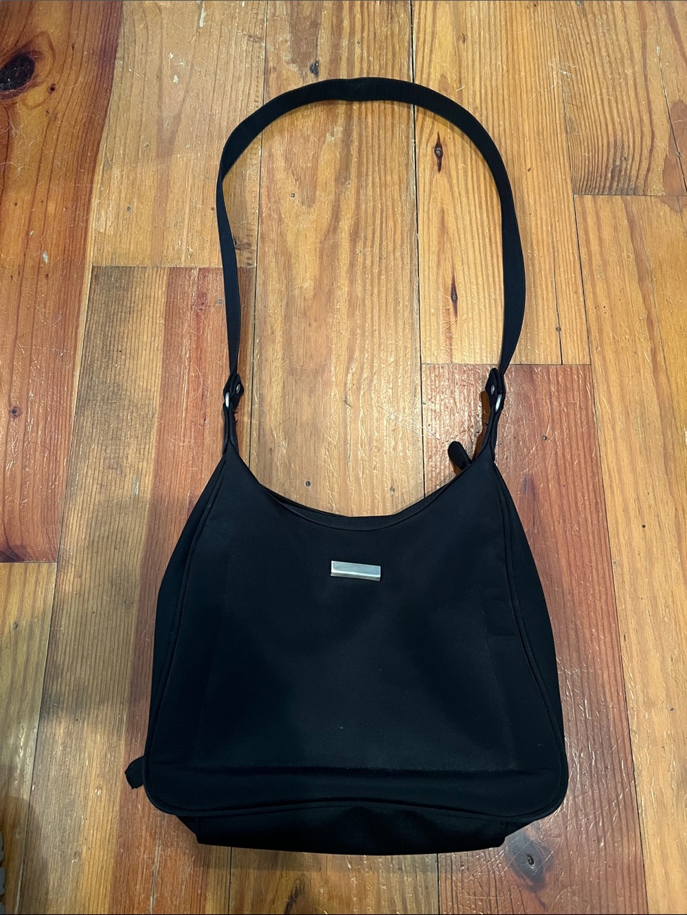 Black nylon ladies handbag